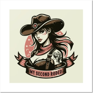 My Second Rodeo --- Retro Cowgirl Design Posters and Art
